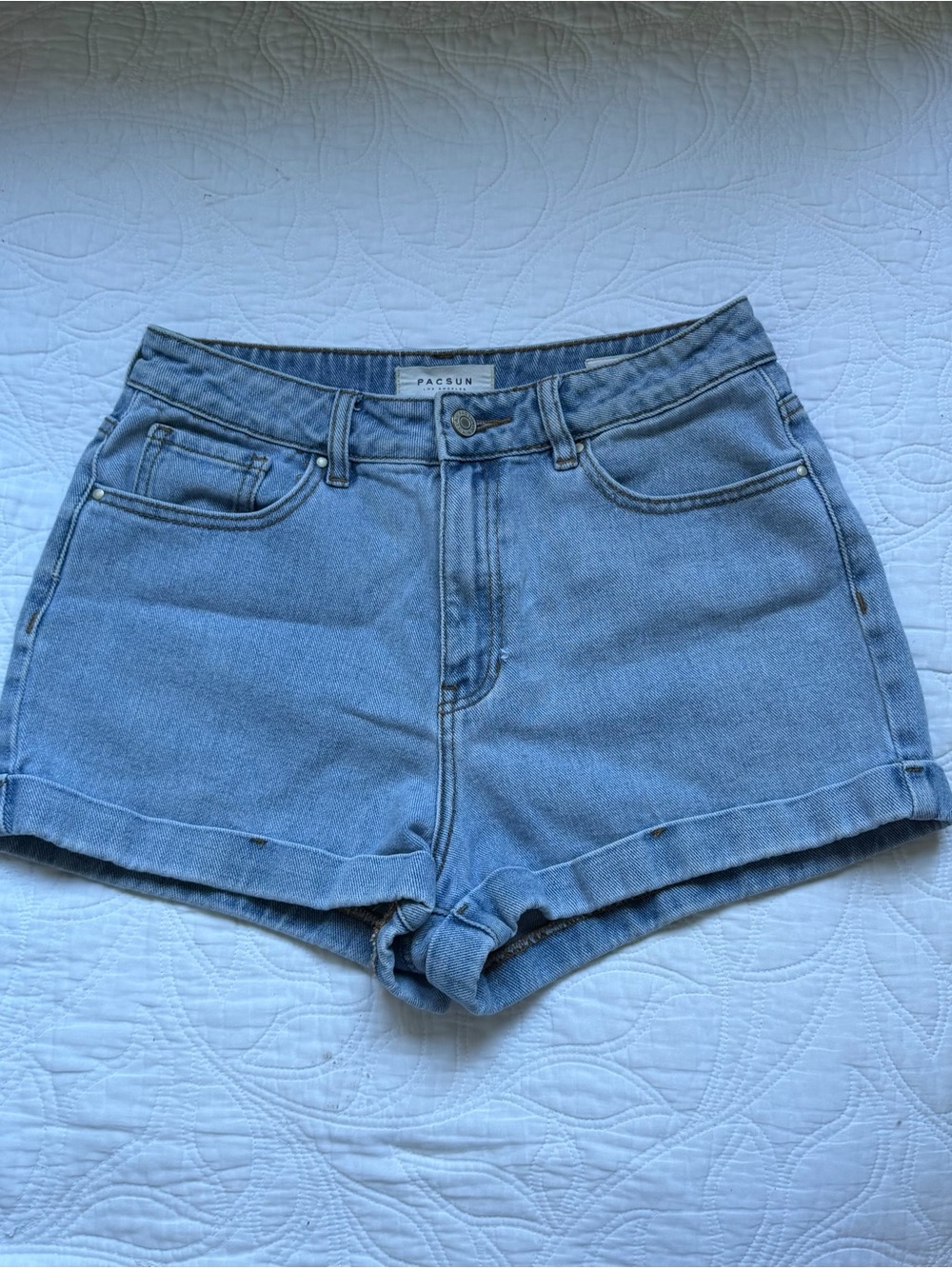 PacSun Light Wash High-Rise Denim Shorts